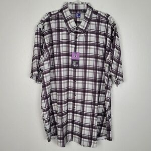 Westport Size 3XMT No Tuck Button Shirt Short Sleeve Stretch Performance Plaid